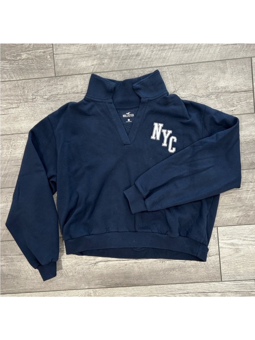 Hollister Navy Polo NYC Pullover